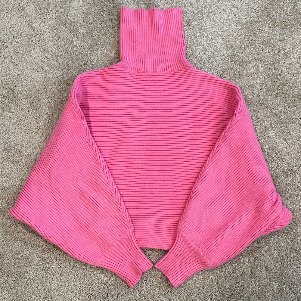 Zara Vibrant Pink Cowl Neck Sweater